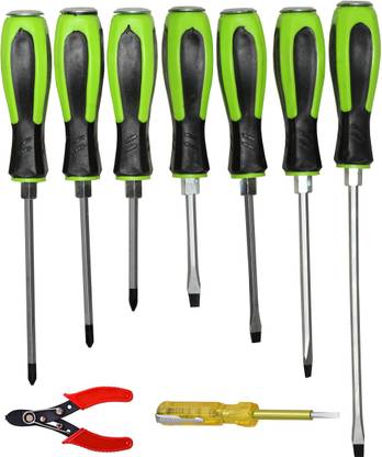 Digital Craft 7Pc Screw Driver Set,Wire Stripper,Line Tester Combination Screwdriver Set