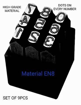 Bliudskill DOTTED NUMBER PUNCH SET 8mm - 5/16'' SET OF 9 PCS. Precision Screwdriver Set
