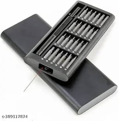 TRK HUB 24pcs Multifunctional Magnetic Screwdriver Kit with Removable Handle Tools Standard Screwdriver Set