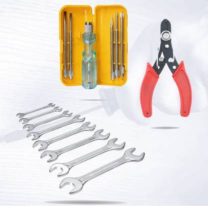 Hillgrove HGCM307M1 5in1 Screw driver Tool Kit Set with Open Wrench Set and Wire Cutter Combination Screwdriver Set
