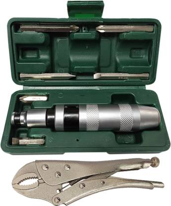 Inditrust Professional Hand Impact Screwdriver 7 tools set with Locking Plier Impact Screwdriver Set