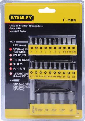 STANLEY 29 PCS 68-071-23 Insert Bit Standard Screwdriver Set