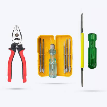 Hillgrove HGCM403M1 5in1 Screw driver Set with 8"inch Plier and 2in1 Phillip Screwdriver Combination Screwdriver Set