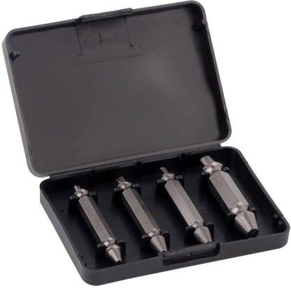 Kinzilla Steel Speed Out Damaged Screw Extractor 4 Piece Set for Any Size Screw Steel Speed Out Damaged Screw Extractor 4 Piece Set for Any Size Screw Screwdriver Bit Set