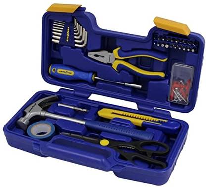 shivam electro GOODYEAR Hand Tools, Compact Hand Tool Kit, 75-Pieces Universal Tools for Work Standard Screwdriver Set