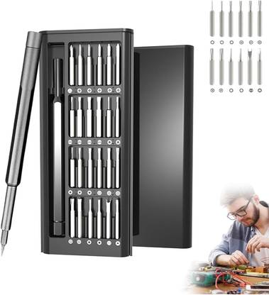 KORTELOZ 24 in 1 Mini Precision Screwdriver Set With Case, Magnetic Micro Driver Tool Kit Standard Screwdriver Set