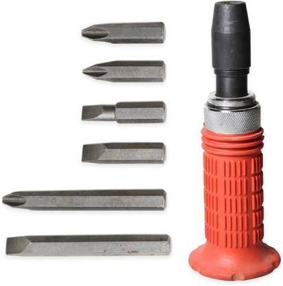 WallVilla QN-8201P 1/2' Driver With 6 Bits Impact Screwdriver Set