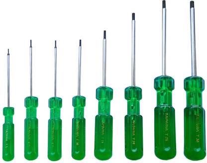 B K Jagan and Co Steel Torx Screw Driver Combo (T5, T6, T8, T10, T15, T20, T25, T30) Standard Screwdriver Set