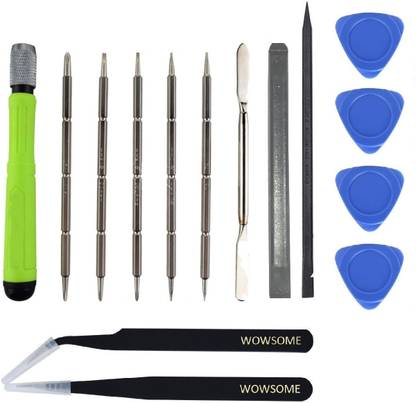 WOWSOME Magnetic Multi-Function Precision Screwdriver Set with 2 Tweezer and 2 stick and 4 plastic Openers for Mobile Phone, Watch, PC, Laptop, Digital Camera Precision Screwdriver Set