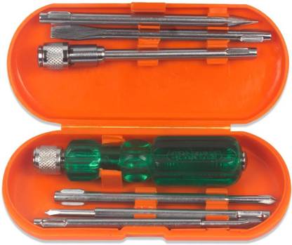 Spartan BS-02-Pro 6-Pieces With Neon Bulb Screwdriver Kit For Home And Other Use(Green) Standard Screwdriver Set
