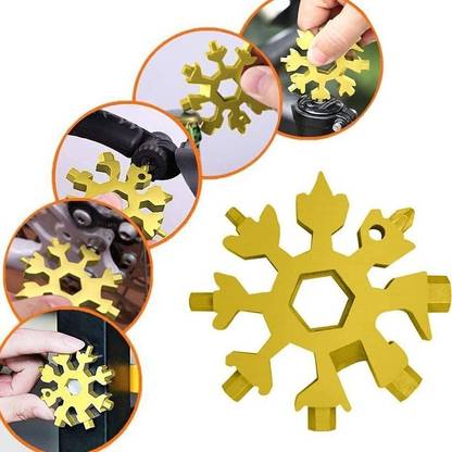 DeoDap 18-in-1 Snowflake Tool – Portable Bottle Opener, Screwdriver & Wrench Combination Screwdriver