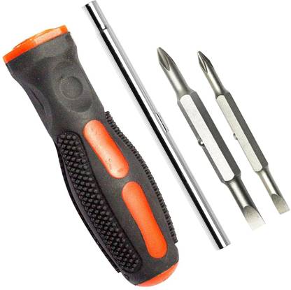 Penggong Magnetic 6 in 1 Flip Over Phillips and Slotted Flat Interchangeable Head Standard Screwdriver Set