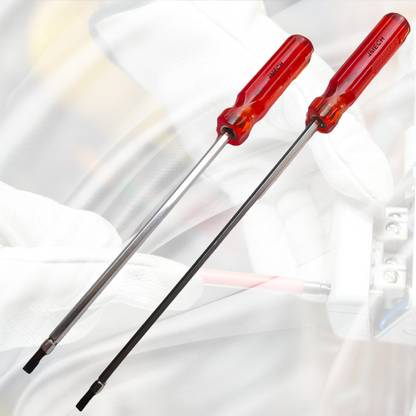 TOM Hardened and Tempered Chrome Vanadium 2-in-1 (250mm+300mm x 6mm) 10 Inch+12 Inch Standard Screwdriver Set