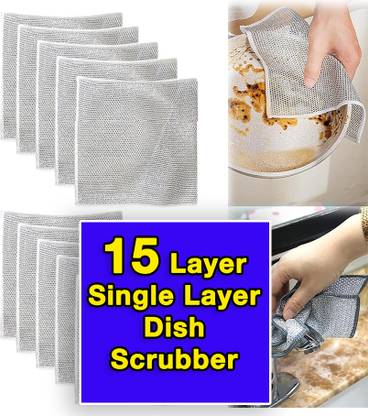 HurryShoppy Non Scratch Scrubber for Kitchen Utensil Cleaning Wire Dish Wash Cloth Rag Scrub Pad