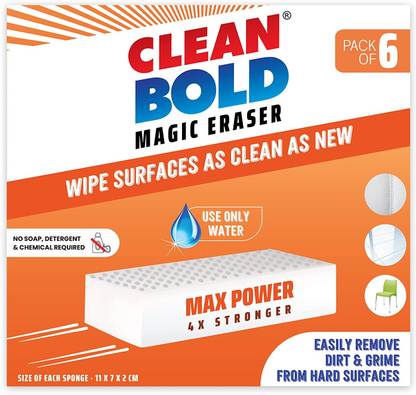 CLEANBOLD Max Power Magic Eraser, Extra Durable Melamine Sponge, 4X Stronger Scrub Sponge