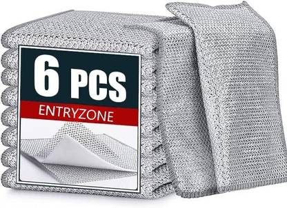 ENTRYZONE Double Layer Non-Scratch Wire Dishwashing Rags Scrub Pad