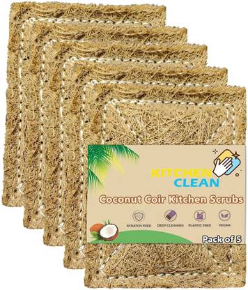Kitchen clean Eco-Friendly Natural Coconut Coir|Nariyal Juna Scrub Pad for Kitchen Cleaning Scrub Pad