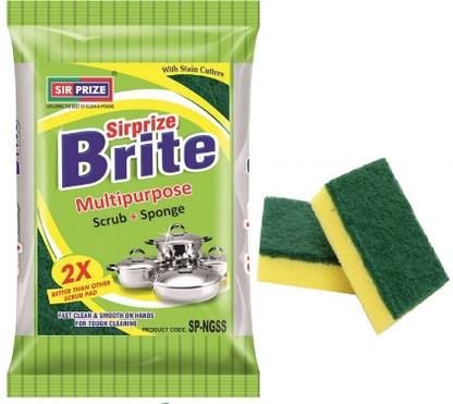Sir Prize 2 in 1 Kitchen Sponge Scrubber Non-Scratch Suitable for Dish-Utensils-Washbasin Scrub Sponge