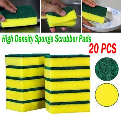 Wasinat Dishes and Shrines Shop 200pcs Kitchen Cleaning Sponge Scrub Multipurpose Deep Cleaner Sponge Pads Scrub Sponge