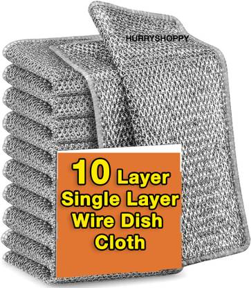 HurryShoppy Single Layer Scrubber for Kitchen Steel Scrub Pad Utensil Wire Dish Wash Scrub Pad