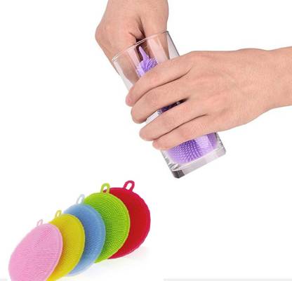 Divviks Silicone Dish Sponge Dish Scrubber for Dishes Pack of 5 Scrub Pad