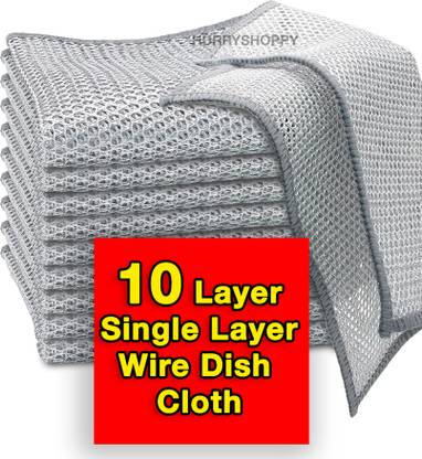 HurryShoppy Scrubber for Kitchen Utensil Wire Dish Wash Cloth Rag Cleaning Single Layer Scrub Pad