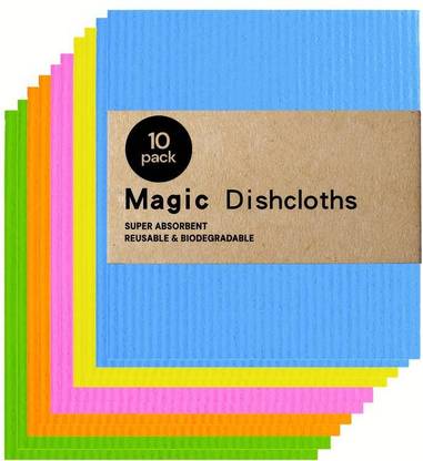 GJSHOP Wipes Kitchen Cleaning Reusable and Washable Biodegredable Cleaning Sponge Wipes