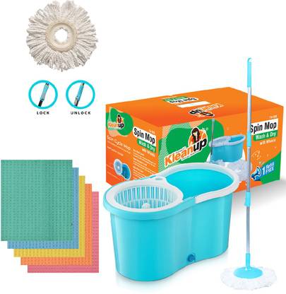 Pranay's Kleanup Sponge Wipe, Spin Mop Bucket, Pocha,Magic Mop 1Refill for Wet-Dry Floor Cleaning Sponge Wipe