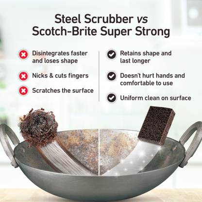 Scotch-Brite Super Strong Scrub Pad 7x7.5 cm Scrub Pad