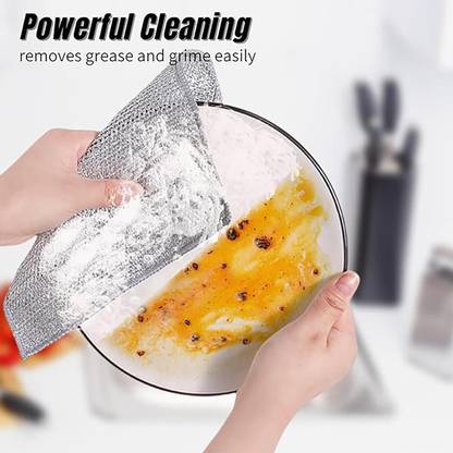 ND BROTHERS Multifunctional Wire Dishcloth, Steel Wire Dish Towel,Dishwashing Scrub Pad DN01 Stainless Steel Scrub
