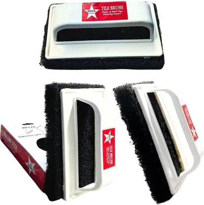 Nova Safai Heavy Duty Tile Brush (Pack of 3)| Stains Remover Scrubber | Tile Cleaner Scrub Pad