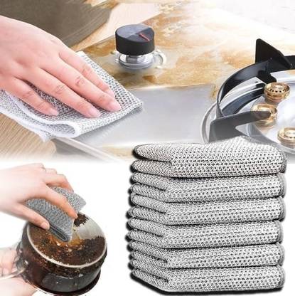romj Wire Dishwashing cloth,Cleaning Scrubber Scrub Pad for Kitchen Washer Steel Rag Scrub Pad