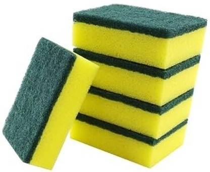 QWGPT Nylon Multipurpose Scrub Sponge GREEN YELLOIW SPONG SCRUB 12 PCS Scrub Sponge