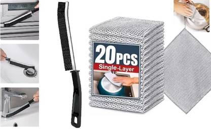 Flywell Wire Dish Cleaning Cloth Scrubber for Utensils, Non Scratch Dish Wash Cloth Scrub Pad