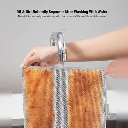 RadhaTex Pack of 10 Double-Sided Non-Scratch Dish Wash Mesh Wire Cloth for Kitchenx10.876 Dishwash Bar