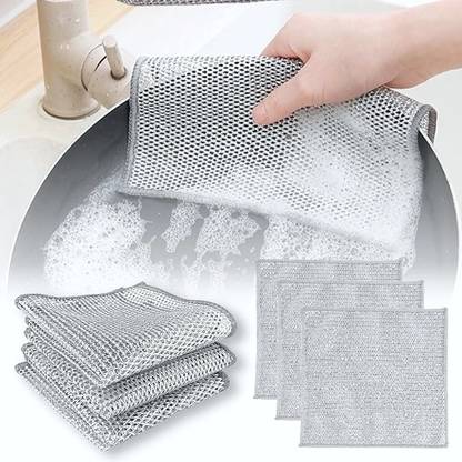 ZAQEZONE "GentleClean Double-Layer Mesh Cloth: Scratch-Free Cleaning Scrub Pad