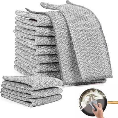 PUHBRHY ire Dish Wash Cloth With Gap Cleaning Brush, Multipurpose Wire Dishwashing Rags Wet and Dry Steel Cleaning Cloth