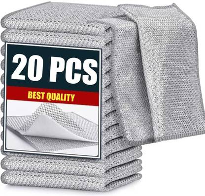 ZEKISTA Non-Scratch Wire Dish Cloths for Dishes, Sinks, Counters - Steel Scrubber Rag Stainless Steel Scrub