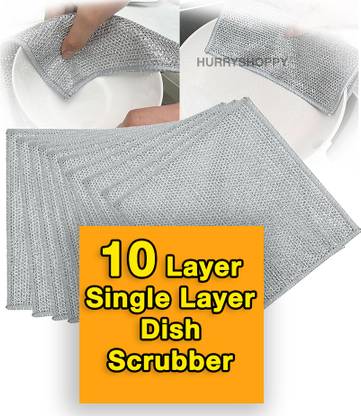 HurryShoppy Non Scratch Scrubber for Kitchen Wire Dish Wash Utensil Cleaning Cloth Rag Scrub Pad
