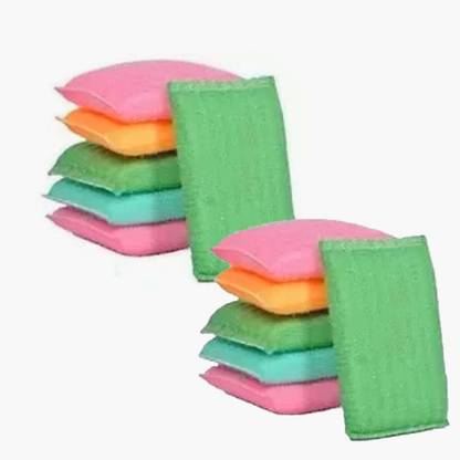 QWGPT PACK OF 12 UNITS MULTICOLOR BIG SIZE KITCHEN SCRUBBER FOR CLEANING [ MULTIUSE] Scrub Sponge