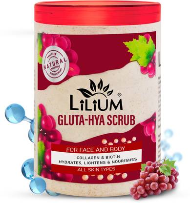 LILIUM Revitalizing Massage Scrub Gluta-Hya | Collagen, Biotin, Minimizes Dermal Pores Scrub