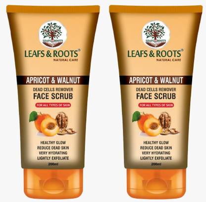 Leafs & Roots Apricot & Walnut Face Scrub 200ml Pack Of 2 Scrub