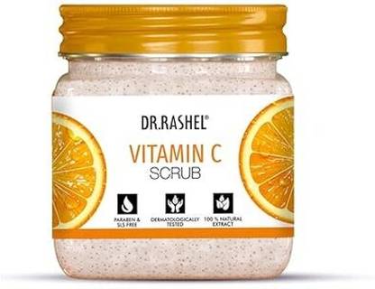 Dr rashell Exfoliator For Face & Body (Vitamin C Scrub) | All Skin |Deep Exfoliation Scrub