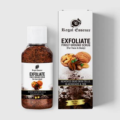 Regal Essence EXFOLIATE Face & Body Dry Srcub | Coffee & Walnut | Best Tan & Dead Skin Removal Scrub