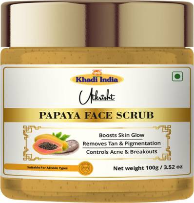 Utkrisht Khadi Papaya Scrub| Remove Dead Skin Cells & Dirt |Blackhead Remover  Scrub