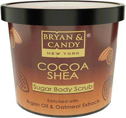 Bryan & Candy New York Cocoa Shea Sugar Body Scrub with Argan Oil to Remove Dead Skin Cells for Glowing Skin (200gm) Scrub