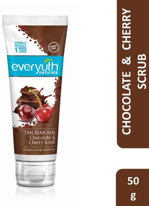 Everyuth Naturals Tan Removal Chocolate & Cherry Scrub|D tan, Detoxify & Cleanse|Paraben Free Scrub