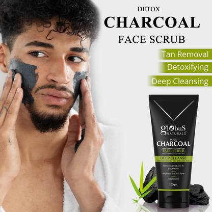 Globus Naturals Detox Charcoal Face Scrub For Detoxifies & Purifies Scrub