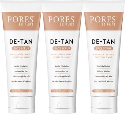 PORES BE PURE De-Tan Face Scrub | Blackhead, Tan Removal & Healthy Soft Smooth Skin | Scrub