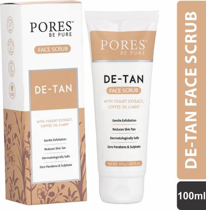 PORES BE PURE De-Tan Face Scrub | Blackhead, Tan Removal & Healthy Soft Smooth Skin | Scrub